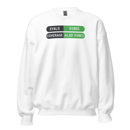 Eval Suite Vibes agentic AI engineer crewneck sweatshirt — White, front