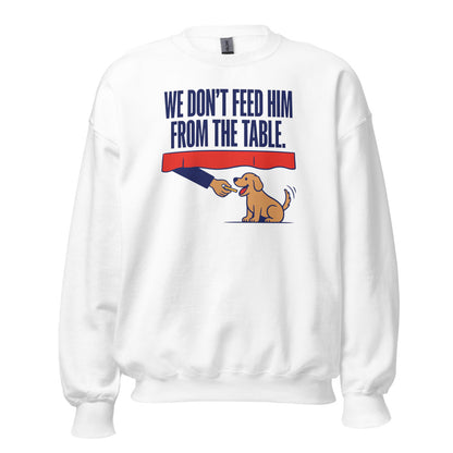 From The Table funny dog dad crewneck sweatshirt — White, front