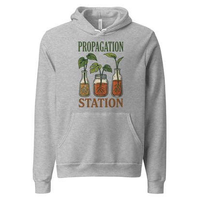 Propagation Station retro botanical plant lover hoodie — Athletic Heather, front