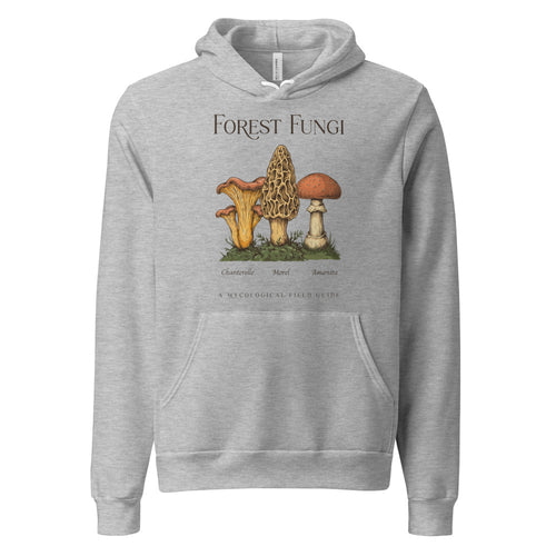 Mushroom Hoodie, Vintage Mushroom Foraging Hoodie, Cottagecore Mycology Hoodie — Forest Fungi Field Guide Hoodie