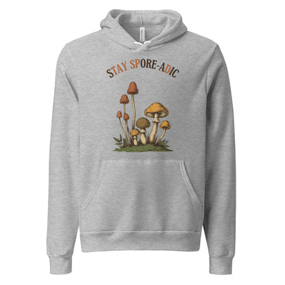 Stay Spore-adic funny vintage mushroom hoodie — Athletic Heather, front