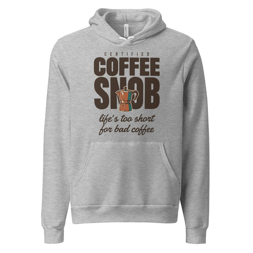 Coffee Snob Hoodie, Certified Coffee Snob Hoodie, Funny Coffee Lover Hoodie — Certified Coffee Snob Retro Hoodie