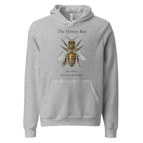 Honey Bee Hoodie, Backyard Beekeeper Gift Hoodie, Vintage Anatomical Bee — Apis Mellifera Specimen Hoodie