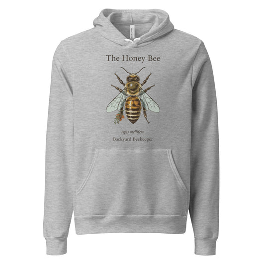 The Honey Bee Apis mellifera anatomical hoodie — Athletic Heather, front