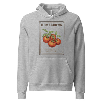 Homegrown Heirloom Seed Packet gardening hoodie — Athletic Heather, front