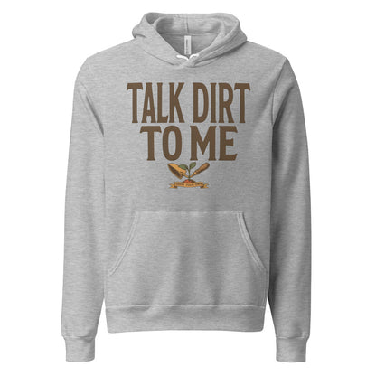 Talk Dirt To Me funny gardening hoodie — Athletic Heather, front