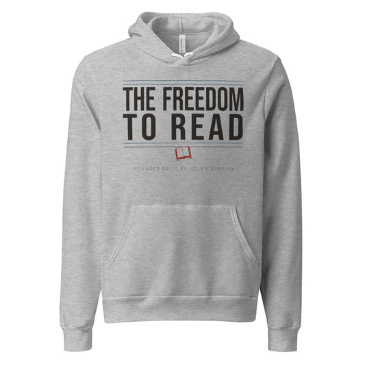 The Freedom to Read school librarian hoodie — Athletic Heather, front