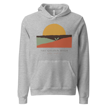 The Golden Hour birth worker doula hoodie — Athletic Heather, front