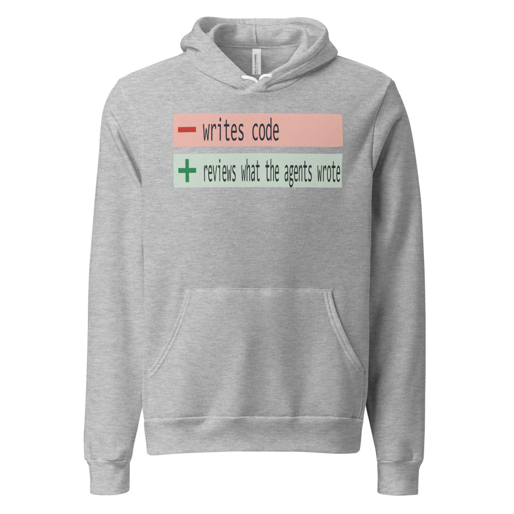 The Diff agentic AI engineer hoodie — Athletic Heather, front