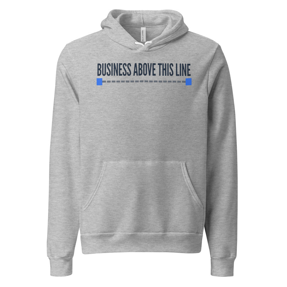 Business Above This Line pullover hoodie — Athletic Heather, front