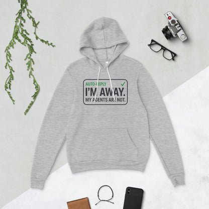 Auto-Reply agentic AI engineer hoodie — Athletic Heather, flat lay