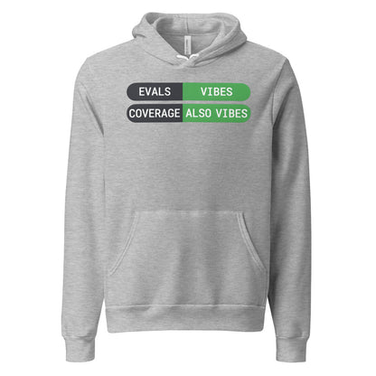 Eval Suite Vibes agentic AI engineer hoodie — Athletic Heather, front