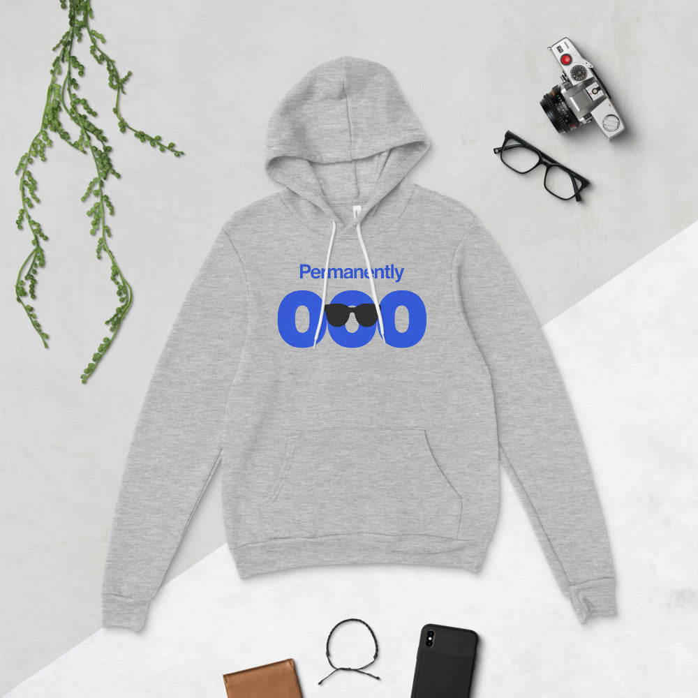 Permanently OOO out of office unisex hoodie — Athletic Heather, flat lay