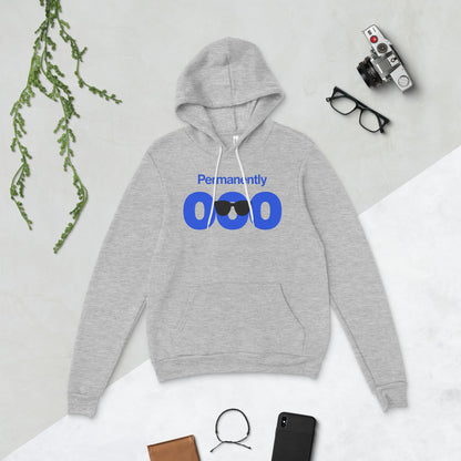 Permanently OOO out of office unisex hoodie — Athletic Heather, flat lay