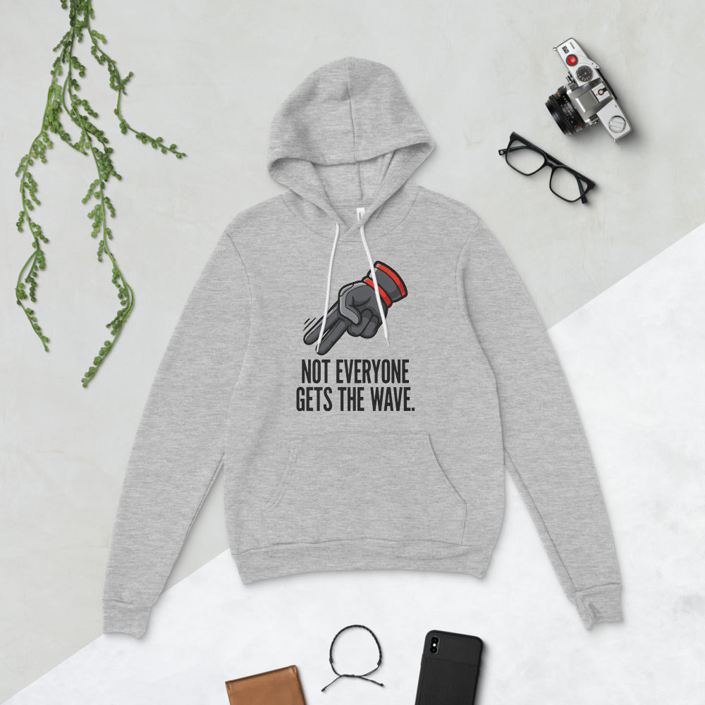 Not Everyone Gets The Wave biker wave motorcycle hoodie — Athletic Heather, flat lay