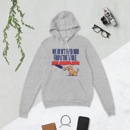 From The Table funny dog dad hoodie — Athletic Heather, flat lay