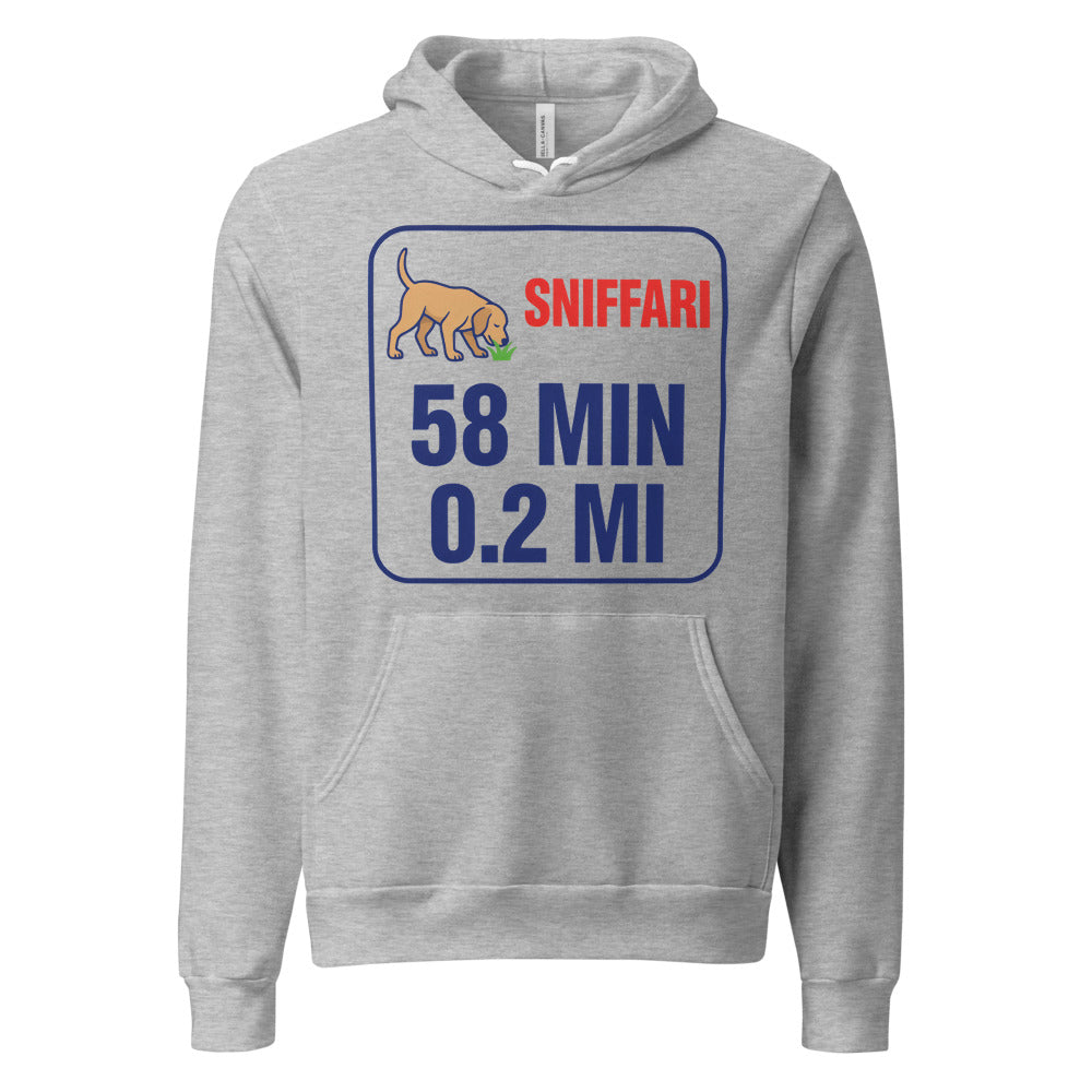 Sniff Walk Recap funny dog dad hoodie — Athletic Heather, front