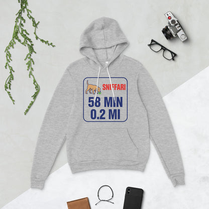 Sniff Walk Recap funny dog dad hoodie — Athletic Heather, flat lay
