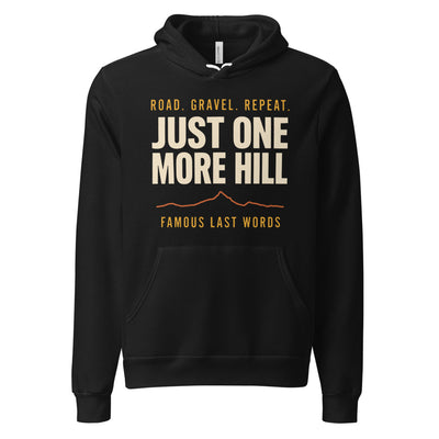 Funny Cycling Hoodie, Hill Climb Cyclist Sweatshirt, Cyclist Gift — Just One More Hill Retro Bike Hoodie