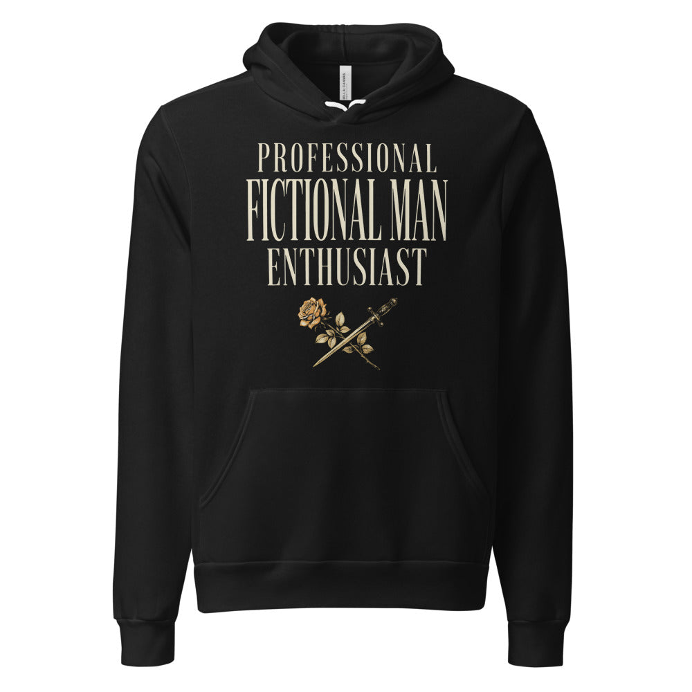 Professional Fictional Man Enthusiast book lover dark academia hoodie — Black, front