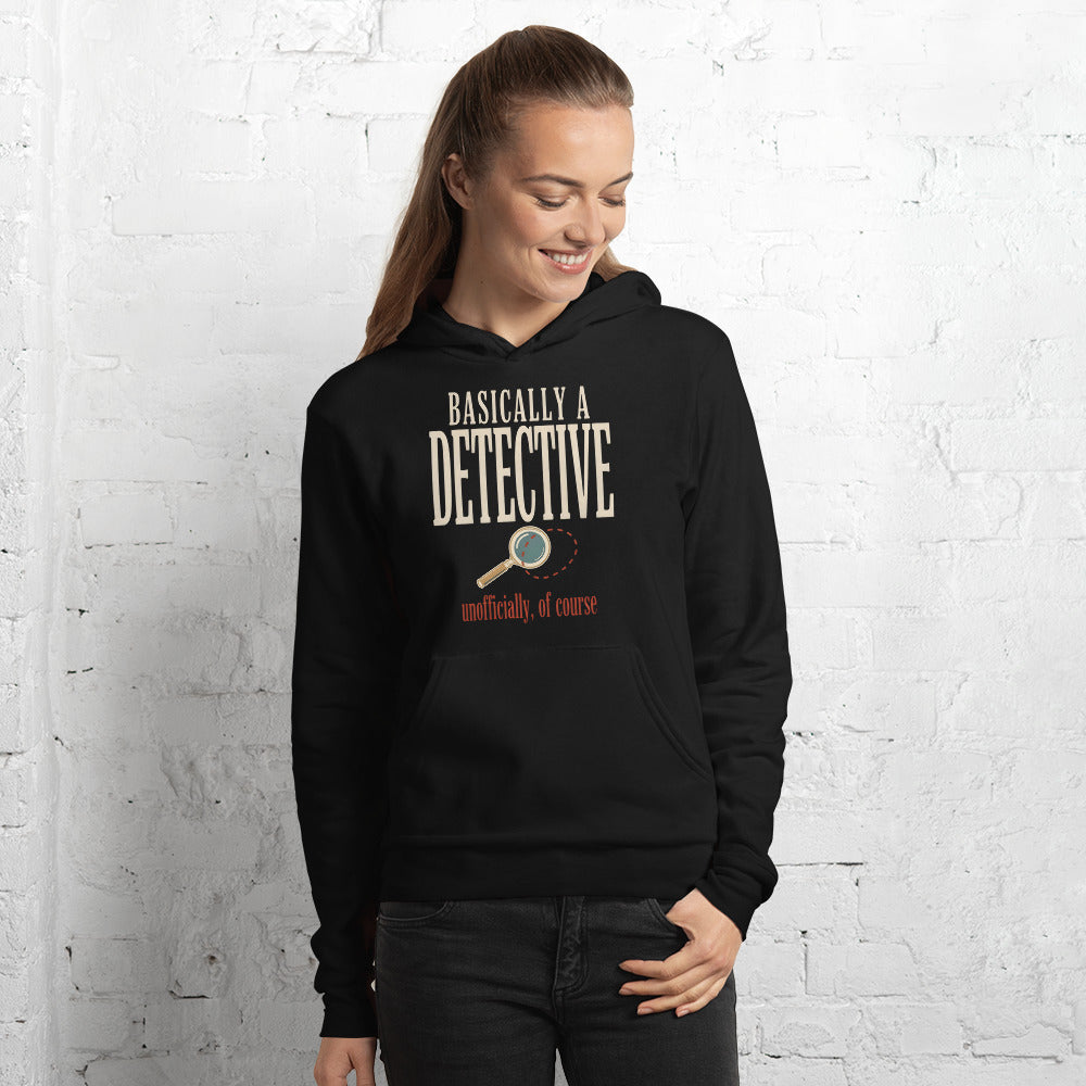Basically a Detective vintage true crime hoodie — Black, on model