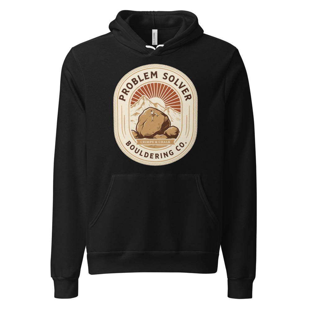 Problem Solver Bouldering Badge hoodie — Black, front