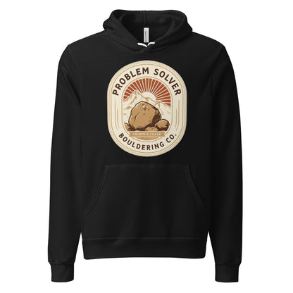 Problem Solver Bouldering Badge hoodie — Black, front