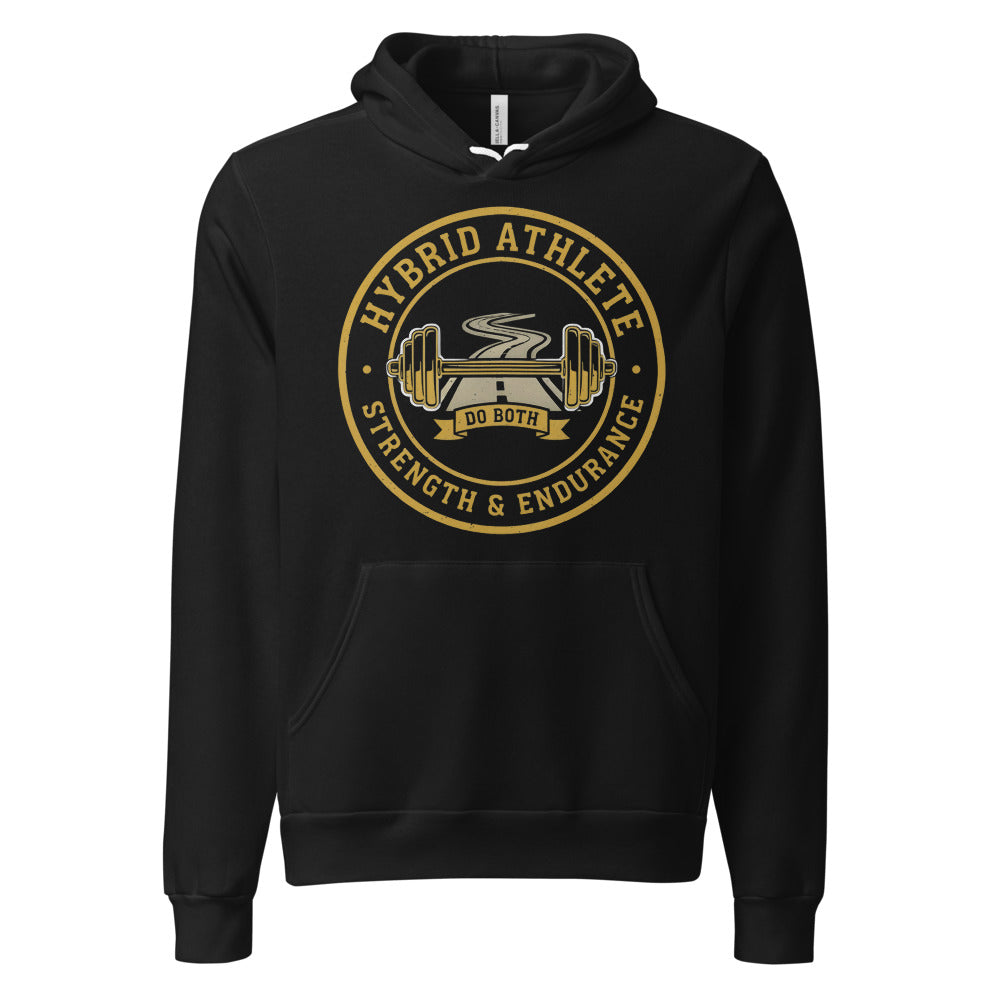 Hybrid Athlete vintage athletic-department crest hoodie — Black, front