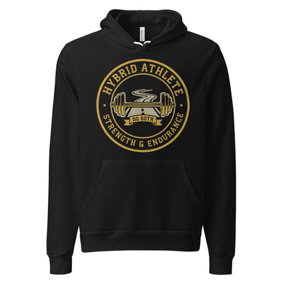 Hybrid Athlete vintage athletic-department crest hoodie — Black, front