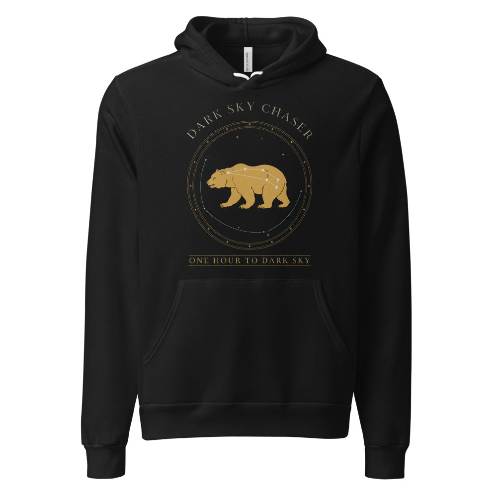 Dark Sky Chaser Ursa Major constellation astronomy hoodie — Black, front