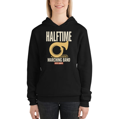 Official Halftime vintage marching band hoodie — Black, on model