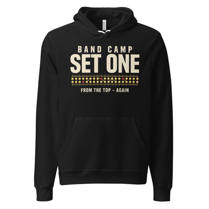 Set One marching band drill chart hoodie — Black, front