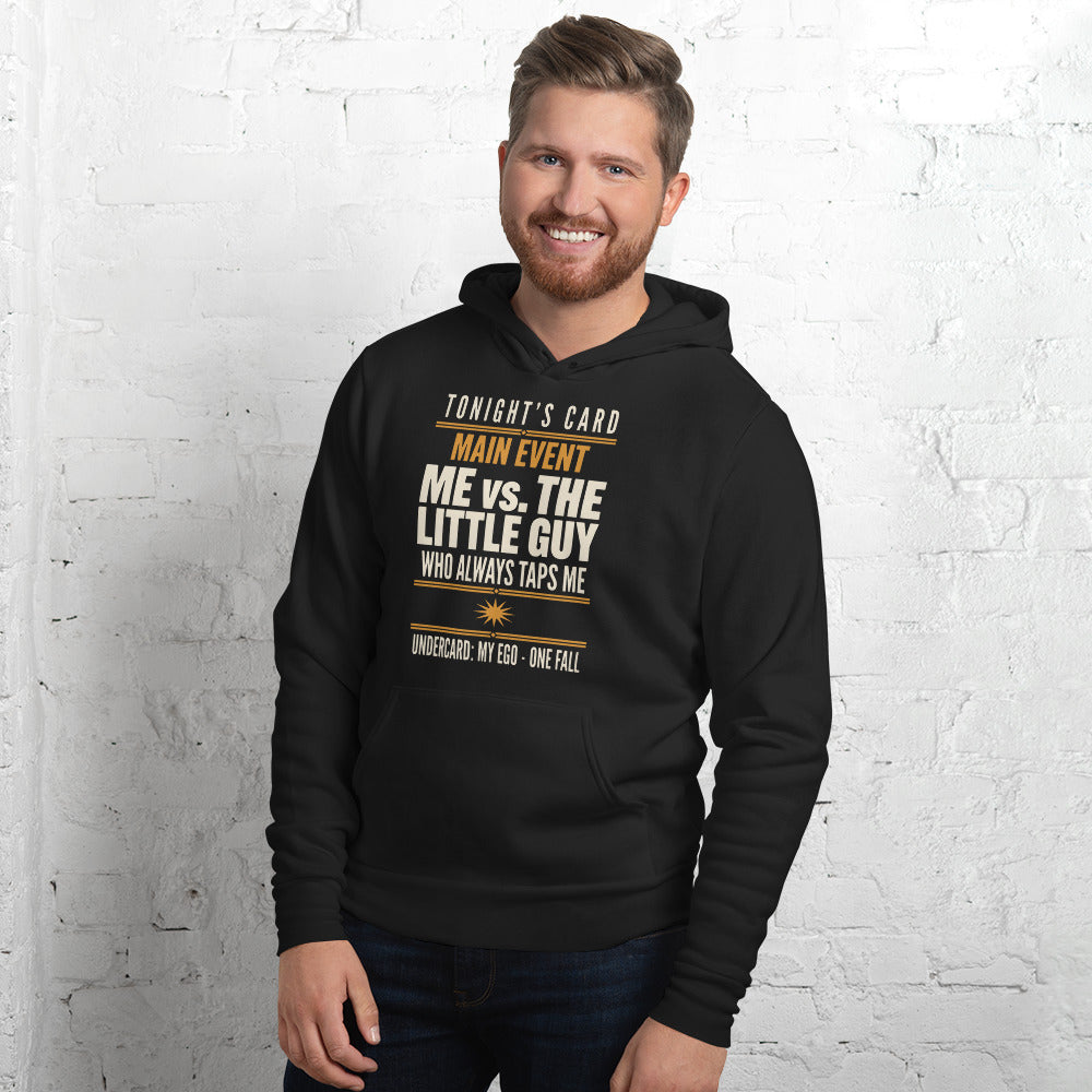 Tonight's Card funny Brazilian jiu jitsu hoodie — Black, on model