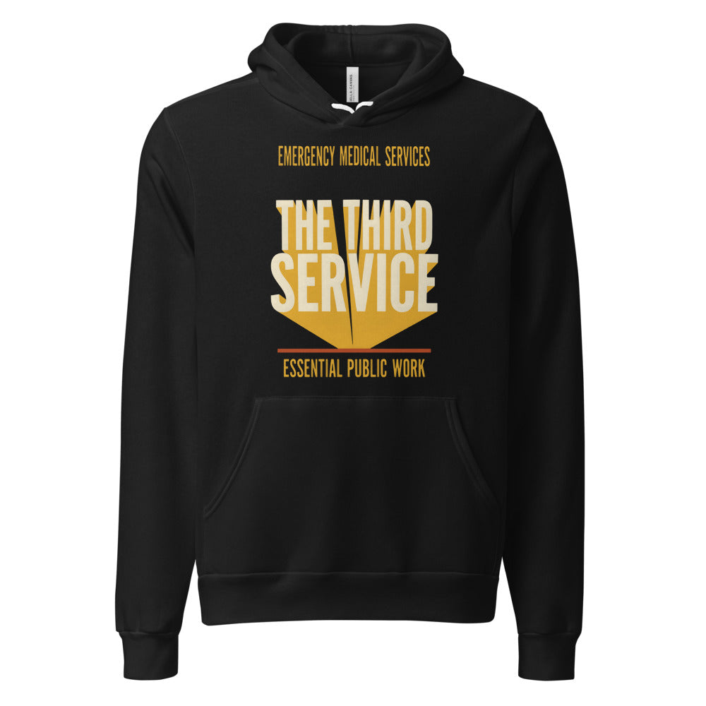 The Third Service EMS hoodie — Black, front
