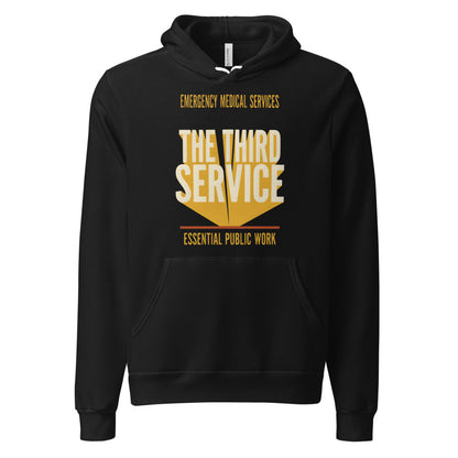 The Third Service EMS hoodie — Black, front