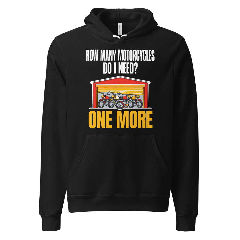 One More funny motorcycle hoodie — Black, front