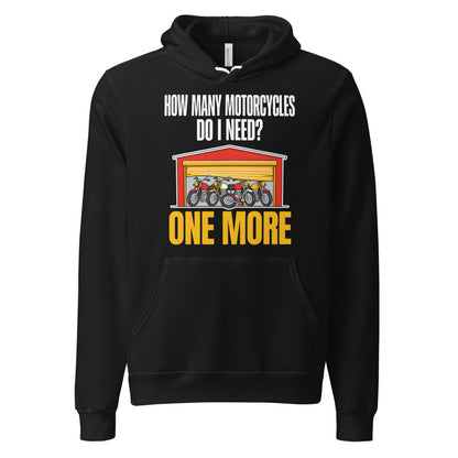 One More funny motorcycle hoodie — Black, front