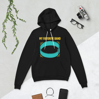 My Favorite Band funny physical therapy hoodie — Black, flat lay