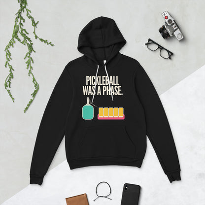 Pickleball Was A Phase funny mahjong hoodie — Black, flat lay