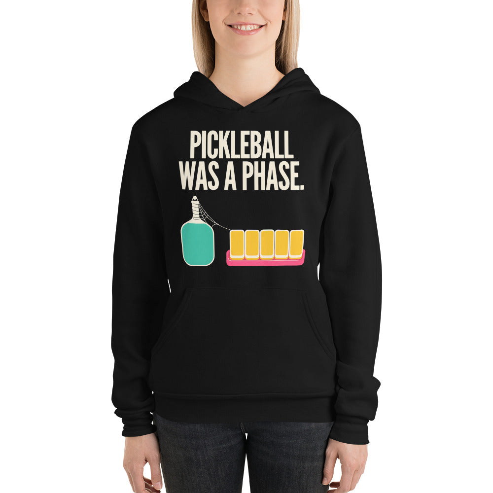 Pickleball Was A Phase funny mahjong hoodie — Black, on model