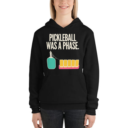 Pickleball Was A Phase funny mahjong hoodie — Black, on model