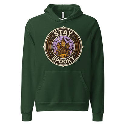 Stay Spooky retro Halloween vintage badge hoodie — Forest, front