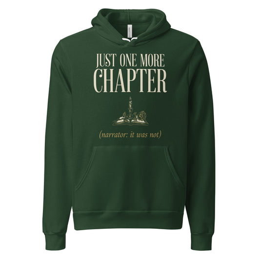 Just One More Chapter book lover dark academia hoodie — Forest, front