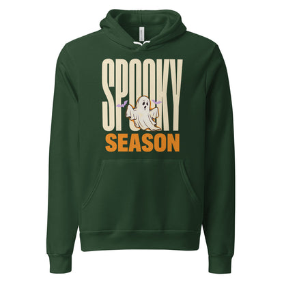 Spooky Season retro Halloween ghost typography hoodie — Forest, front