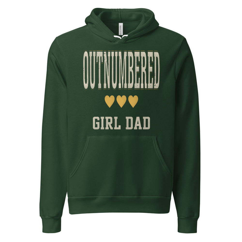Girl Dad Outnumbered & Proud hoodie — Forest, front
