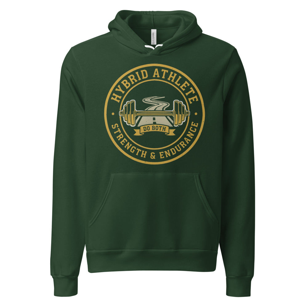 Hybrid Athlete vintage athletic-department crest hoodie — Forest, front