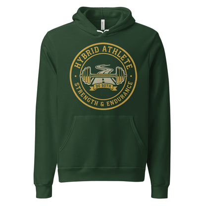 Hybrid Athlete vintage athletic-department crest hoodie — Forest, front