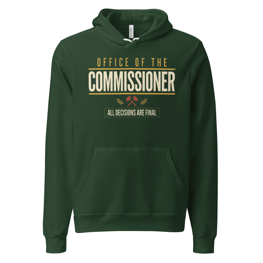 Office of the Commissioner fantasy football draft hoodie — Forest, front