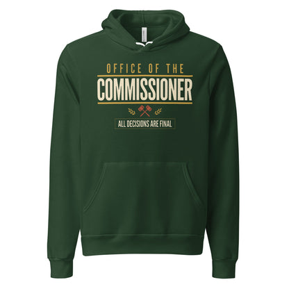 Office of the Commissioner fantasy football draft hoodie — Forest, front