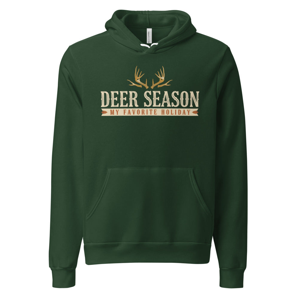 Deer Season My Favorite Holiday deer hunting hoodie — Forest, front